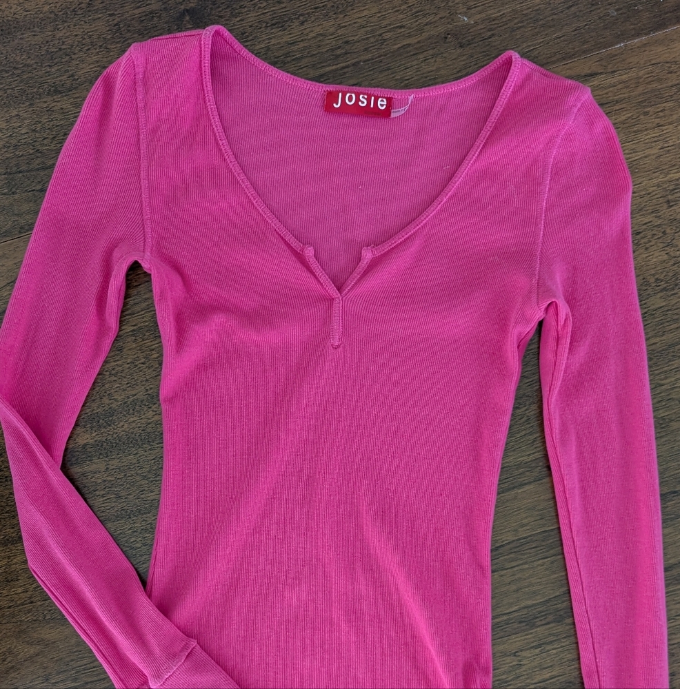 Josie Natori Women's Pink Long Sleeve Top